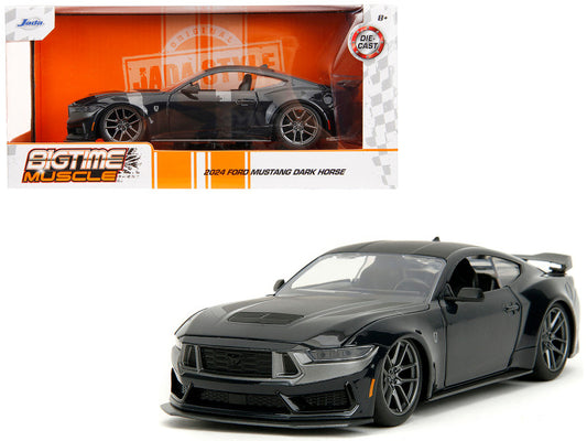 2024 Ford Mustang Dark Horse Black Metallic 1:24 Scale Die cast Model 35278