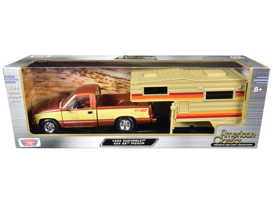 1992 Chevrolet 454 SS Pickup W/Camper Shell 1/24 Diecast Model 75330-73203COP