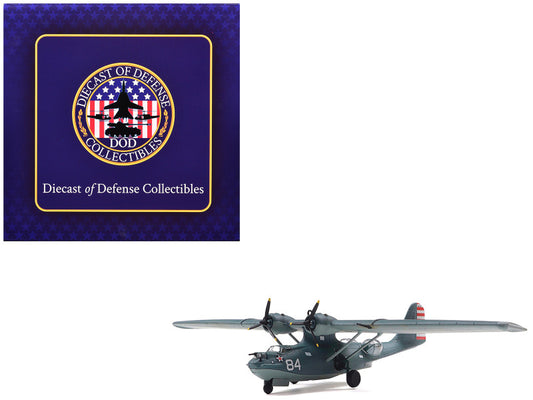 Model airplane with Diecast of Defense Collectibles logo in the corner