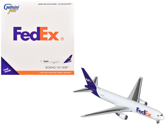 Boeing 767-300F Commercial Aircraft FedEx White W/Purple Tail 1/400 Scale Diecast Model GJ2311