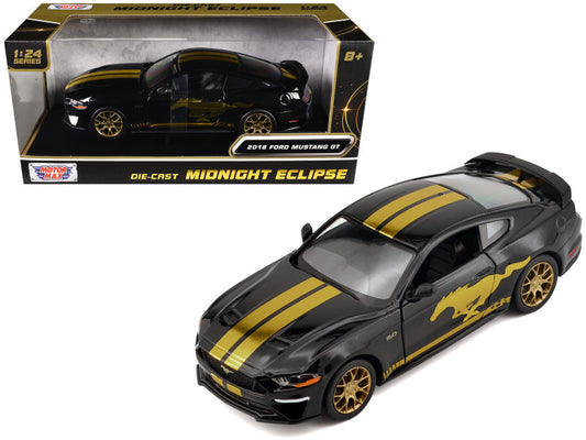 Black and gold model car with 'Midnight Eclipse' packaging on a white background